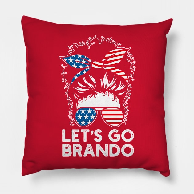 Messy bun Let's Go Bandon Pillow by BadrooGraphics Store