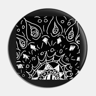 Mandala b&w Pin