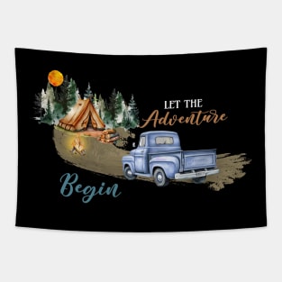 Let The Adventure Begin - Original Art For Travel Lovers And Exploration Tapestry