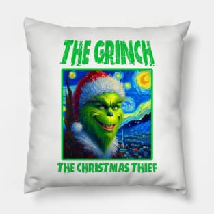 The Grinch in strarry night Pillow