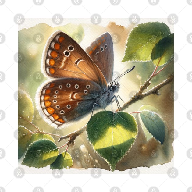 Brown Hairstreak - Watercolor Butterfly by Aquarelle Impressions