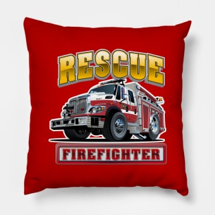 Cartoon Fire Truck Pillow