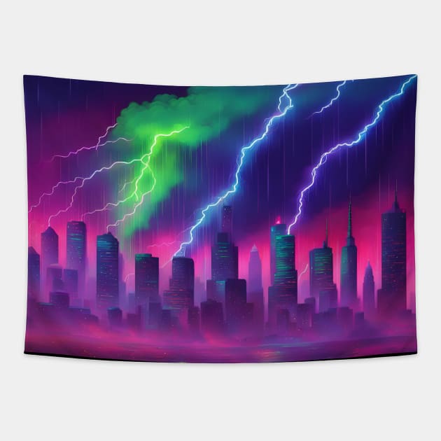 The City Storm Tapestry by Lyvershop