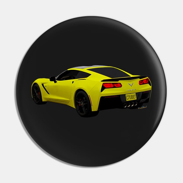 Yellow Chevrolet Corvette C-7 Pin by vivachas