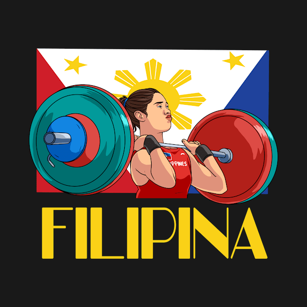 Filipina Pride Philippines Flag Proud Weightlifter by Noseking