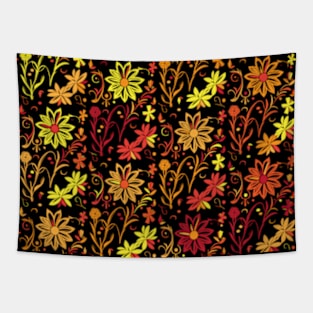 Autumn Floral Pattern Tapestry