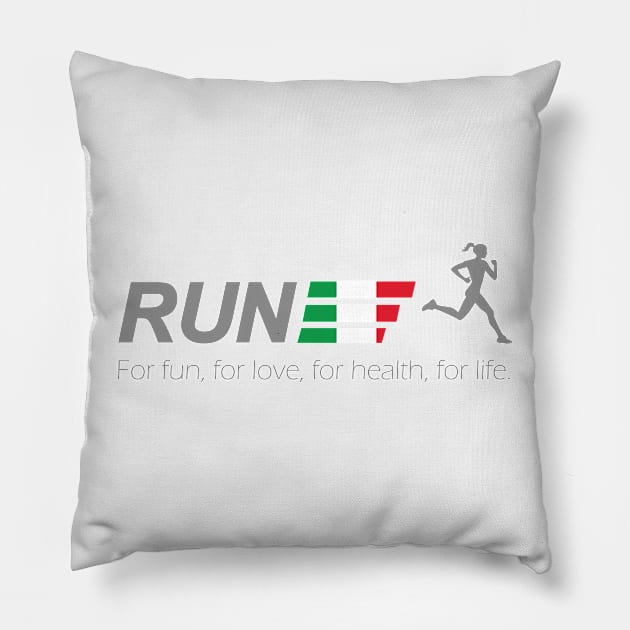 Run for life Italy Pillow by e3d