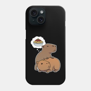 Capybara thinking about Spaghetti Bolognese Phone Case