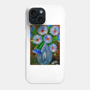 stunning arrangement of blue abstract flowers Phone Case