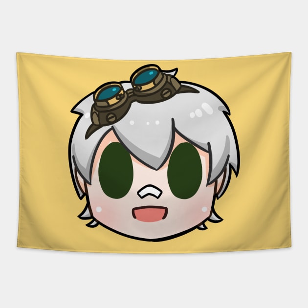 Genshin Impact Bennett chibi head Tapestry by Oricca