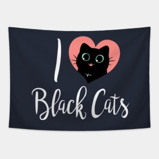 I Heart Black Cats! (Fun Text Edition) Tapestry