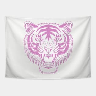 Angry tiger head illustration Tapestry