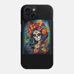 Mexican Tradition: Colorful Sugar Skull Makeup Phone Case