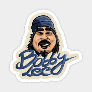 Bobby Lee With Blue Beanie Illustration (Black Base) Magnet