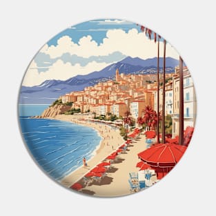 Ajaccio France Vintage Travel Poster Tourism Pin