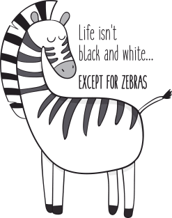 Life Isn't Black & White Except For Zebras Magnet