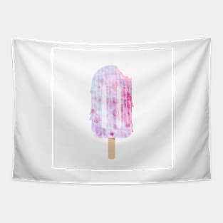 Ice cream. Fruit and berry ice cream on a stick. Watercolor illustration Tapestry