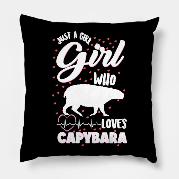 Capybara Girl Pillow by Imutobi