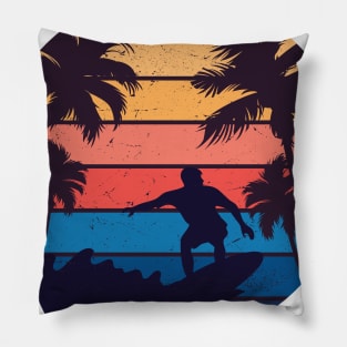 vintage summer surfer Pillow