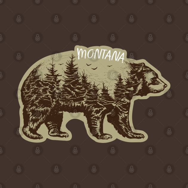 Mountain Grizzly Bear Montana Sticker by sentinelsupplyco