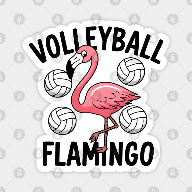 Funny Volleyball Flamingo Shirt – Cute Volleyball Animal Magnet by MakerMind8.2