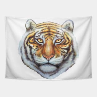 Snow Tiger Head (cut out) Tapestry