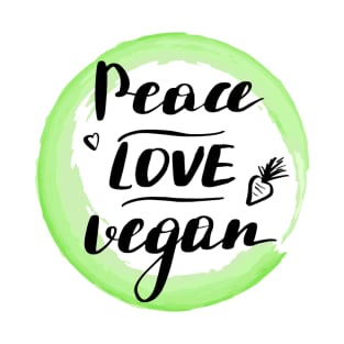 Vegan Circle,peace love vegan T-Shirt