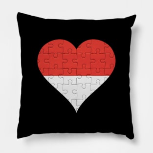 Monacan Jigsaw Puzzle Heart Design - Gift for Monacan With Monaco Roots Pillow