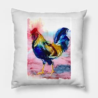 Rooster in alcohol inks Pillow