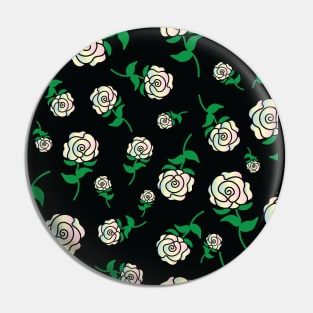 Rainbow Rose Hand Drawn Roses Pattern Pin