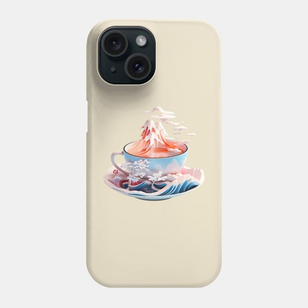 Japanese style semi-surreal landscape teacup Phone Case by Violet77 Studio