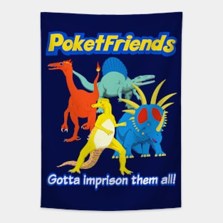 Poketfriends Gotta Imprison Them All! - Parody Anime Dragon 90's 2000's y2k Tapestry