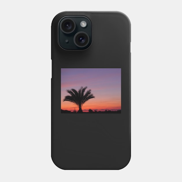 Tropical Sunset in violet and orange Phone Case by Sandraartist