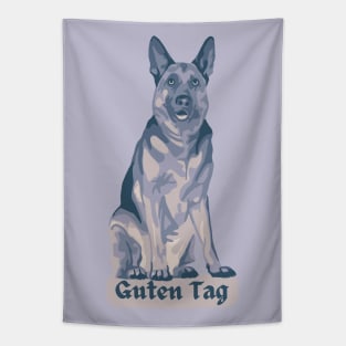 German Shepherd says Guten Tag Tapestry
