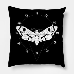 Deaths Head Moth - White 2 Pillow