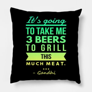 Gandhi Grilling up the Laughs Pillow