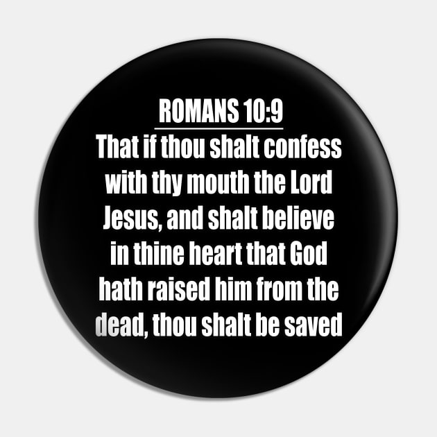 ROMANS 10:9 King James Version (KJV) Bible Verse Typography Pin by Holy Bible Verses