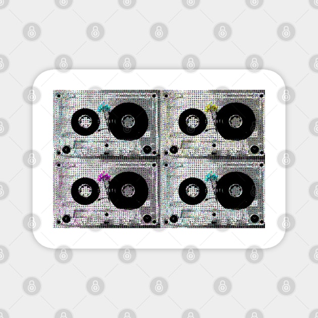 Cassette and Flowers Magnet by clerop