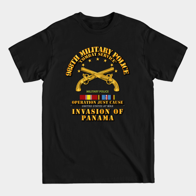 Discover Just Cause - 988th Military Police Co w Svc Ribbons - Deployment - T-Shirt