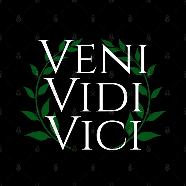 Veni Vidi Vici - I Came, I Saw, I Conquered - Roman History Julius Caesar Quote by Styr Designs