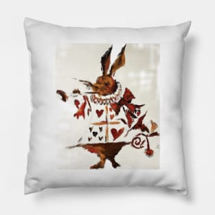 White Hare Alice in Wonderland Pillow