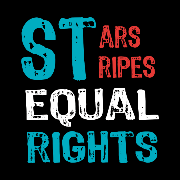 Stars stripes and equal rights 4th Of July Women's Rights by Yasna