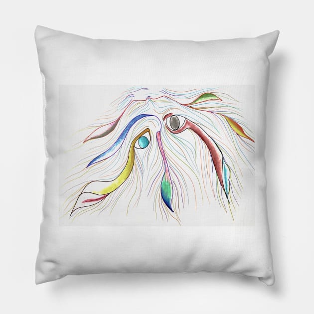 Sad eyes Pillow by Artsy designs by Uriel