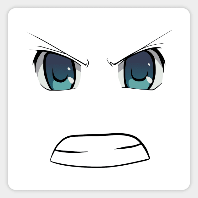 Angry Anime Face - Angry Face - Magnet