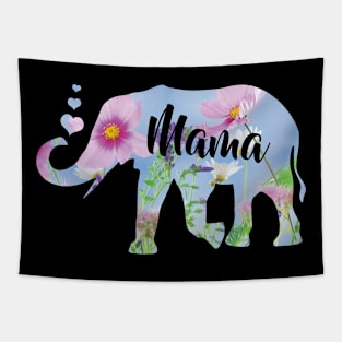Mama Elephant mother Mothers day flower heart gift Tapestry