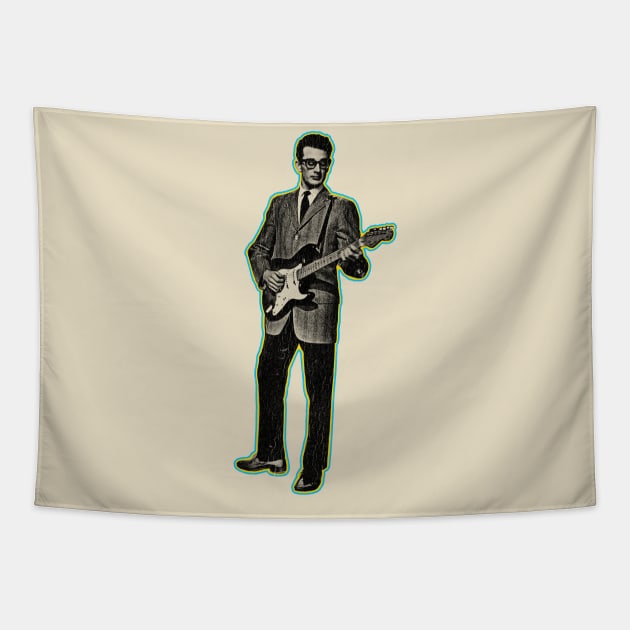 Retro Buddy Holly Tapestry by MuraiKacerStore