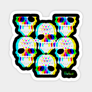 Skulls Convene at the Cinema by Blackout Design Magnet