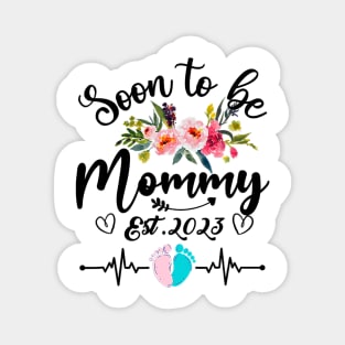 Mommy Est 2023 Pregnancy Announcement Floral Magnet