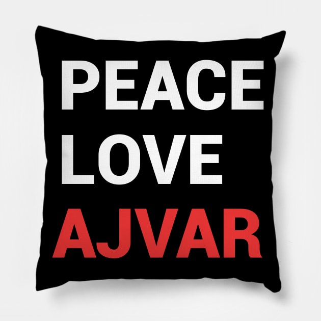 peace, love, ajvar - balkan ajvar Pillow by Slavstuff