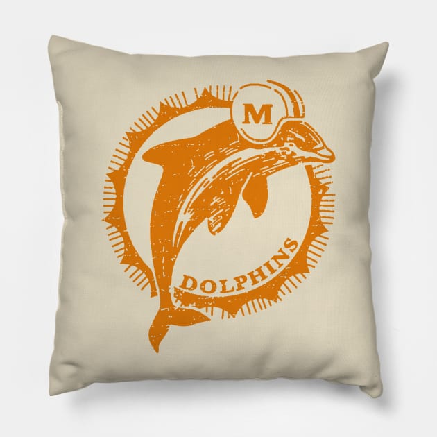 Vintage Miami Dolphins Pillow by onimod